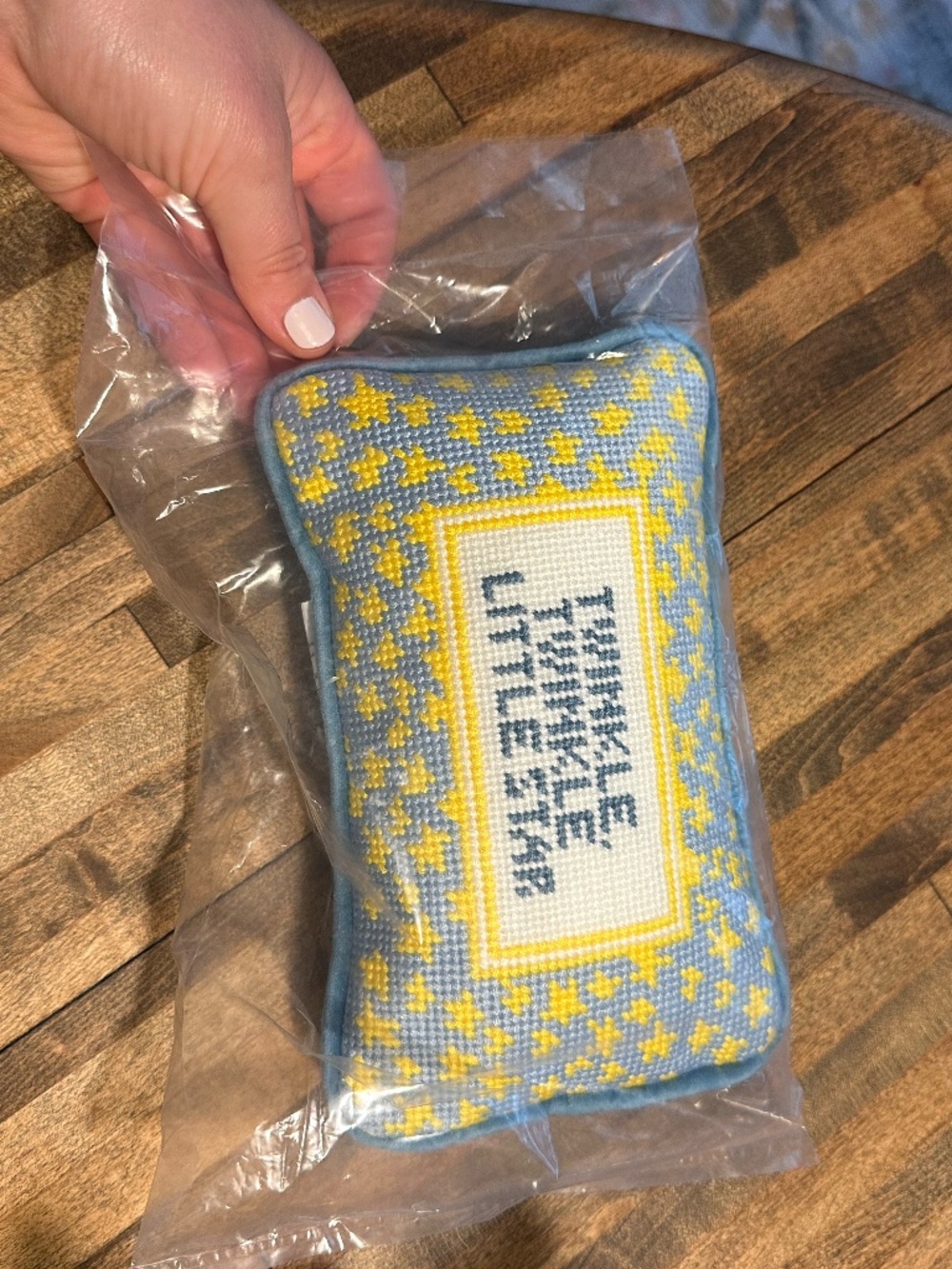 Twinkle Twinkle Mini Needlepoint Pillow - Picture 3 of 3